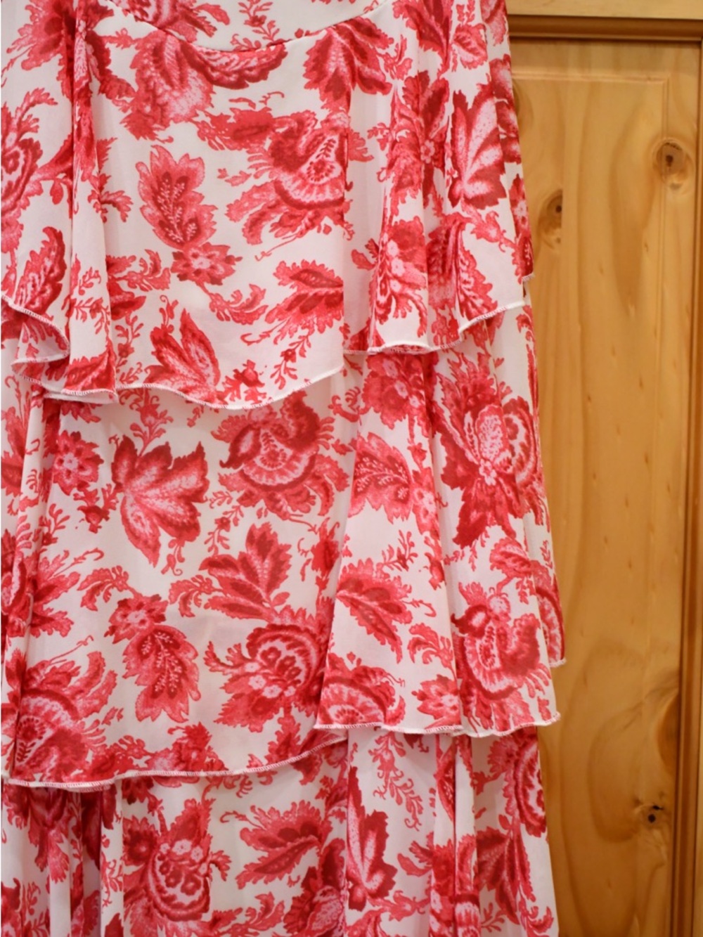 Aakaa Pink Floral Tiered Maxi Dress - Picture 7 of 7